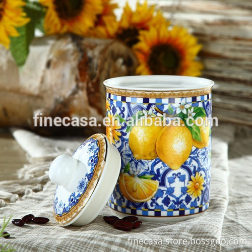 800CC Elegant New Bone China Ceramic Sunflower Canister set                
                                    Quality Assured